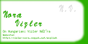 nora vizler business card